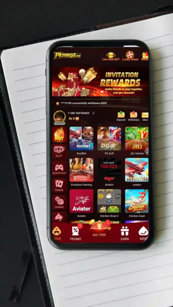 PK Mega Game home page